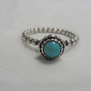 925 Sterling Silver Turquoise Pandora Ring Size 6
